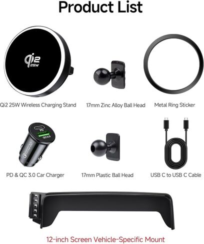 Qi2.2 25W Wireless Charger Car Phone Mount for Volkswagen Atlas 2024-2026 in Saudi Arabia