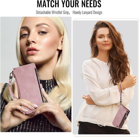 Defencase for Galaxy Z Fold 8 Ultra Wallet Case with Card Holder, Rose Pink in Saudi Arabia