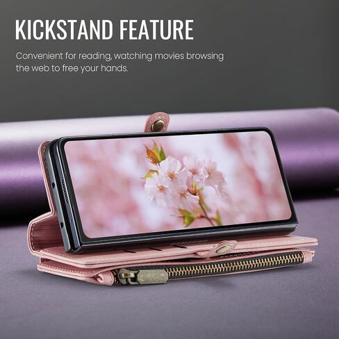 Defencase for Galaxy Z Fold 8 Ultra Wallet Case with Card Holder, Rose Pink in Saudi Arabia