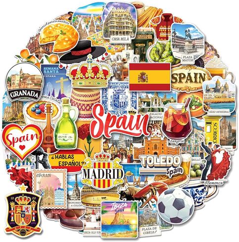 100PCS Spain Stickers, Waterproof Vinyl Decals in Saudi Arabia