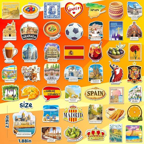 100PCS Spain Stickers, Waterproof Vinyl Decals in Saudi Arabia