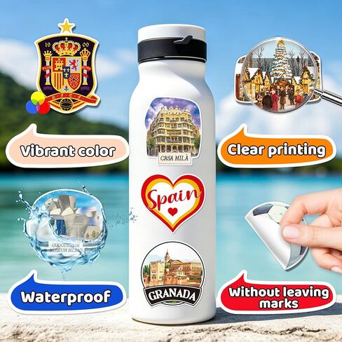 100PCS Spain Stickers, Waterproof Vinyl Decals in Saudi Arabia