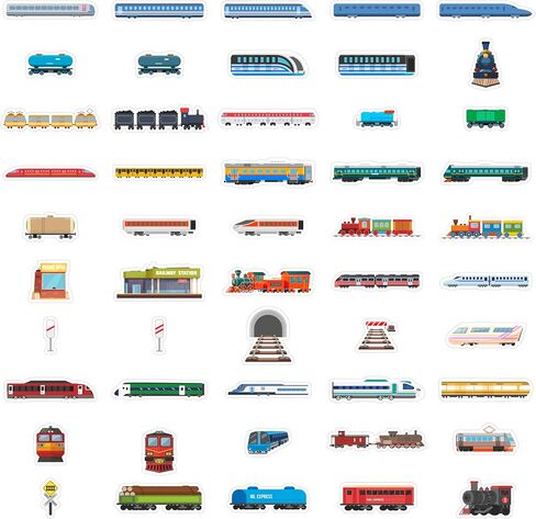 100 Pcs Train Stickers & Decals - Train Party Supplies - Gifts for Women & Men in Saudi Arabia