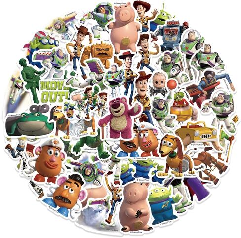 Toy Cartoon Story Waterproof Vinyl Decal for Teen Kids Adult Girl Notebook, Laptop, Travel Case, Phone, Bike, Water Bottle, Guitar, Computer, Skateboard (Toy) in Saudi Arabia