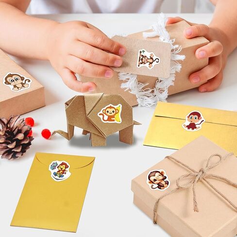 500Pcs Cartoon Monkey Vinyl Stickers Roll in Saudi Arabia