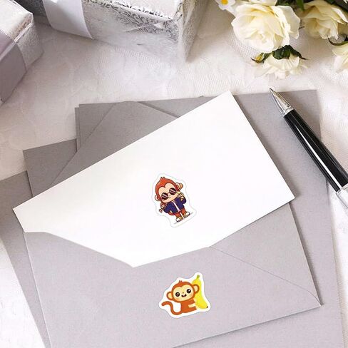 500Pcs Cartoon Monkey Vinyl Stickers Roll in Saudi Arabia