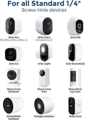 2 Pack Adjustable Security Camera Wall Mount for Arlo Pro, Arlo Pro 2/3/4, Arlo Ultra & Essential Spotlight Camera, 360° Adjustable Indoor Outdoor Mount Bracket (Camera Not Included) in Saudi Arabia