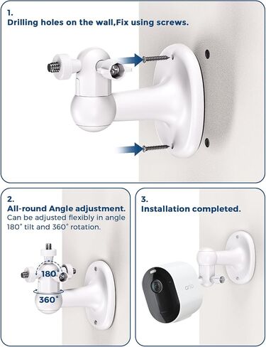 2 Pack Adjustable Security Camera Wall Mount for Arlo Pro, Arlo Pro 2/3/4, Arlo Ultra & Essential Spotlight Camera, 360° Adjustable Indoor Outdoor Mount Bracket (Camera Not Included) in Saudi Arabia