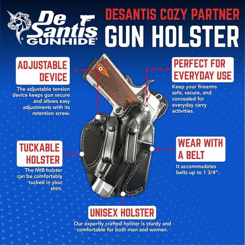 Desantis Cozy Partner IWB Gun Holster - Right Hand Draw, Black in Saudi Arabia