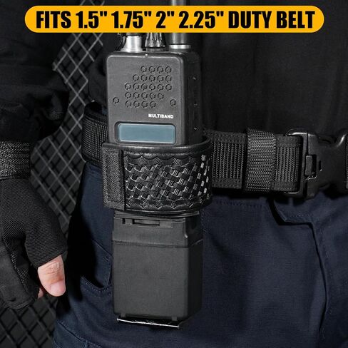 KRYDEX Universal Radio Holster,L-Style Radio Holder Compatible with Motorola BAOFENG Kenwood,Walkie Talkies Pouch Fit 2" & 2.25" Duty Belt for Police Security Law Enforcement Office First Responders in Kuwait