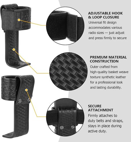 KRYDEX Universal Radio Holster,L-Style Radio Holder Compatible with Motorola BAOFENG Kenwood,Walkie Talkies Pouch Fit 2" & 2.25" Duty Belt for Police Security Law Enforcement Office First Responders in Kuwait