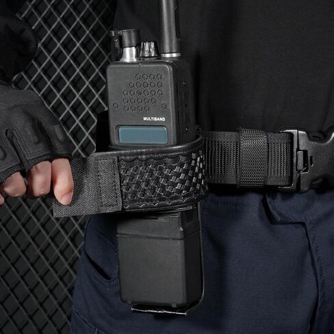 KRYDEX Universal Radio Holster,L-Style Radio Holder Compatible with Motorola BAOFENG Kenwood,Walkie Talkies Pouch Fit 2" & 2.25" Duty Belt for Police Security Law Enforcement Office First Responders in Kuwait