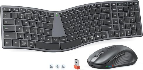 MEETION Wireless Ergonomic Keyboard and Mouse, Split S-Curve Design, Black in Kuwait