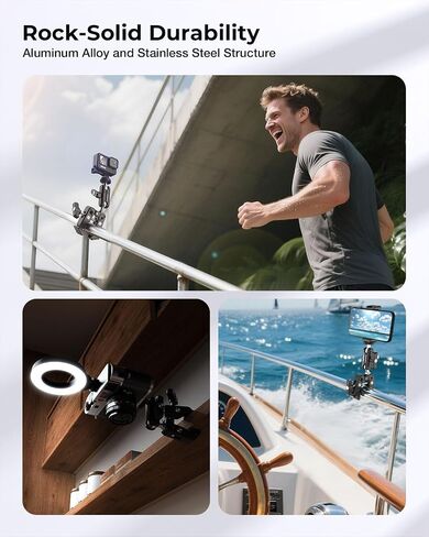 CAMBOFOTO Super Clamp Camera Clamp Mount, 360° Dual Ball Head Magic Arm in Saudi Arabia