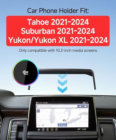 Qi2.2 25W Wireless Charger Car Phone Mount for Chevrolet Suburban 2021-2024 in Saudi Arabia