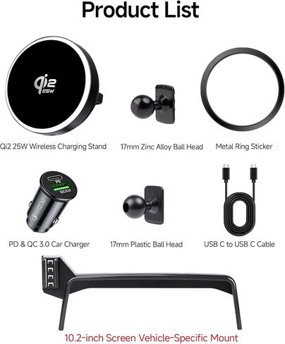 Qi2.2 25W Wireless Charger Car Phone Mount for Chevrolet Suburban 2021-2024 in Saudi Arabia