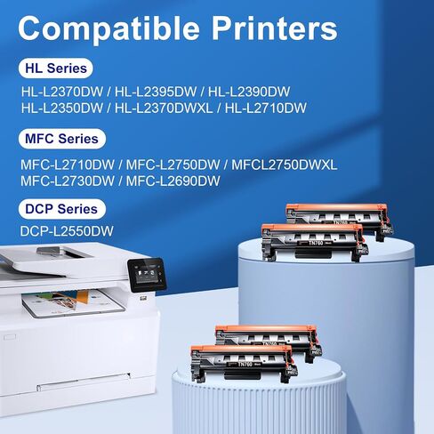 TN760 TN730 Black Toner Cartridge Replacement for Brother 4 Pack in Saudi Arabia