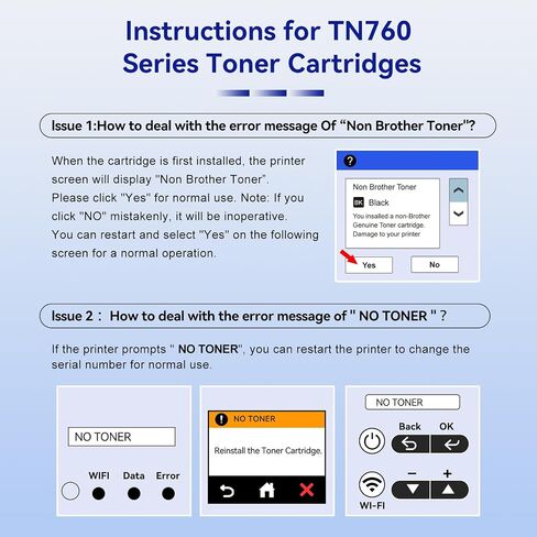 TN760 TN730 Black Toner Cartridge Replacement for Brother 4 Pack in Saudi Arabia