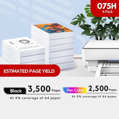 075H 075 High Yield Toner Cartridge Set MF665Cdw Compatible with Canon 075/075H Toner for Canon ImageCLASS MF665Cdw MF662CDW LBP646Cdw LBP647Cdw Printer | 4Pack(Black Cyan Yellow Magenta) in Saudi Arabia