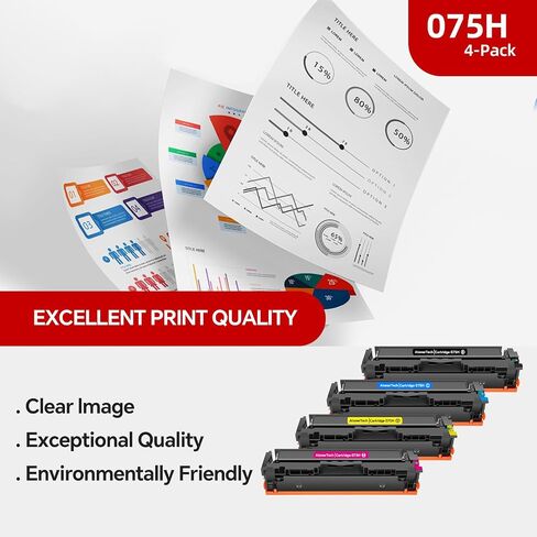 075H 075 High Yield Toner Cartridge Set MF665Cdw Compatible with Canon 075/075H Toner for Canon ImageCLASS MF665Cdw MF662CDW LBP646Cdw LBP647Cdw Printer | 4Pack(Black Cyan Yellow Magenta) in Saudi Arabia