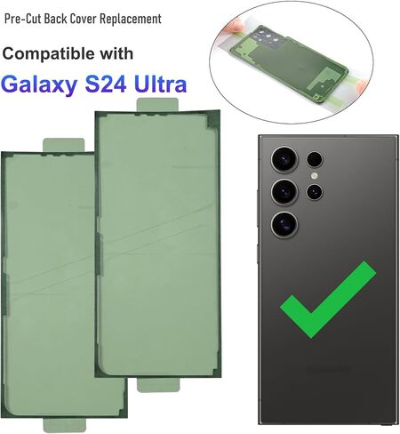 2-Pack Pre-Cut Back Cover Sticker Tape for Galaxy S24 Ultra, Double-Sided Tape, with Tools in Saudi Arabia