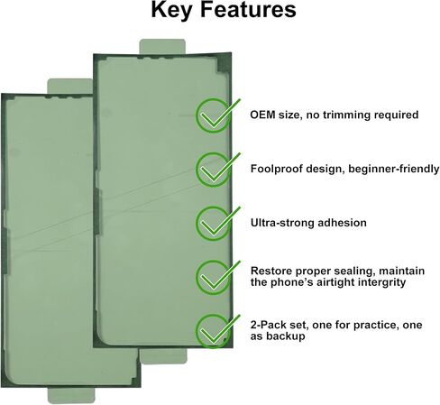 2-Pack Pre-Cut Back Cover Sticker Tape for Galaxy S24 Ultra, Double-Sided Tape, with Tools in Saudi Arabia