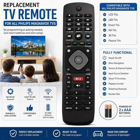 Replacement TV Remote for All Philips Magnavox TVs in Saudi Arabia