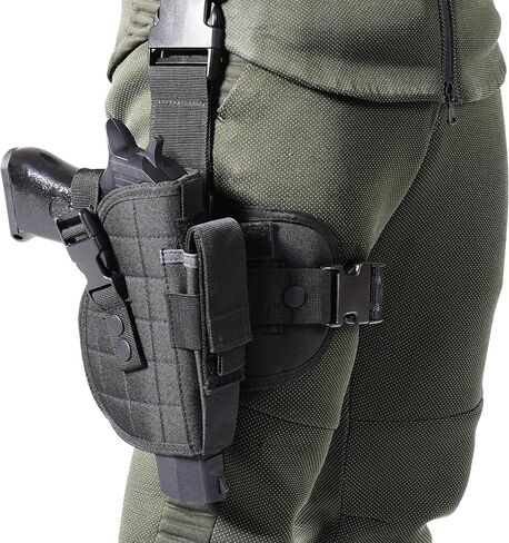 Drop Leg Thigh Holster - Airsoft Tactical Adjustable Right Handed Gun Holster with Magazine Pouch, Suitable for Full Size, Mid Size and Compact Pistols in Kuwait