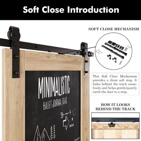 50 in. x 80 in. Double Sliding Barn Door, 2 Unfinished Chalkboard Barn Doors with 18ft Non-Bypass Installation Hardware Kit, Solid Wood Frame, Unassembled, Interior Use Only in Kuwait