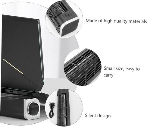 WOONEKY USB Laptop Fan Cooler Pad with Silent Design and Adjustable Holder, Aluminum Alloy and Abs Material, Portable Cooling Rack for Laptop and Tablet, Easy to Install Desktop Cooling in Saudi Arabia