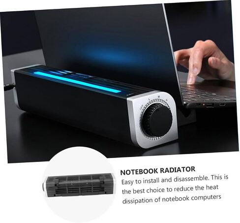 WOONEKY USB Laptop Fan Cooler Pad with Silent Design and Adjustable Holder, Aluminum Alloy and Abs Material, Portable Cooling Rack for Laptop and Tablet, Easy to Install Desktop Cooling in Saudi Arabia