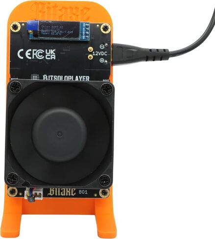 Bitaxe GT Gamma Turbo GT801 Open Sources Bitcoin Miner 801 Model 2.15T 40W Overlock Upto 2.4T Bitcoin Solo Miner PSU Inclued Orange Stand in Kuwait