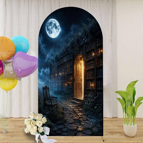 6.6FT Arch Backdrop Cover Seamless Tree Branches Forest Birds Art Natural for Textiles Wedding Arch Cover Spandex Fitted Stretchy Backdrop Stand Covers for Birthday Party Wedding Decoration in Saudi Arabia