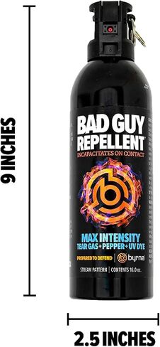Byrna BGR Pepper Spray - Maximum Stopping Power | Attacker Tracker UV Marking DYE Technology | Military Strength Self-Defense Stream Spray (30 Foot Range) - 1 LB in Saudi Arabia