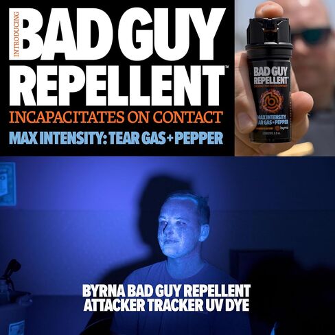 Byrna BGR Pepper Spray - Maximum Stopping Power | Attacker Tracker UV Marking DYE Technology | Military Strength Self-Defense Stream Spray (30 Foot Range) - 1 LB in Saudi Arabia