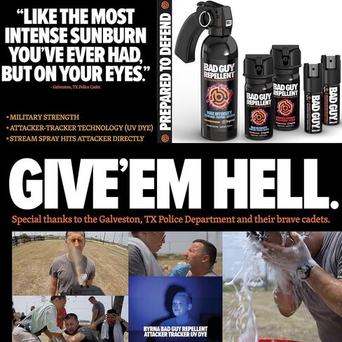 Byrna BGR Pepper Spray - Maximum Stopping Power | Attacker Tracker UV Marking DYE Technology | Military Strength Self-Defense Stream Spray (30 Foot Range) - 1 LB in Saudi Arabia