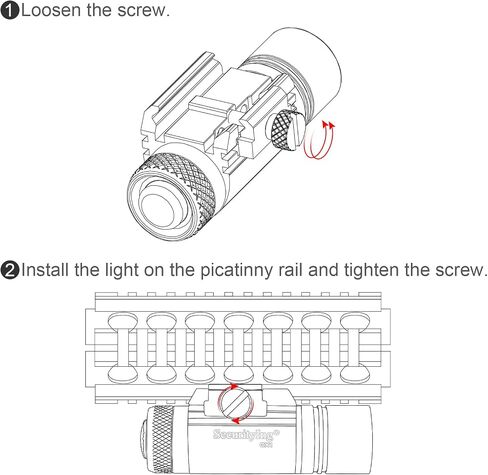 SecurityIng 320LM Compact Rail Mounted Light, IPX8 Waterproof Mini Tactical Flashlight, with Rechargeable Battery & Mount for Standard Picatinny MIL-STD-1913 Rails in Saudi Arabia