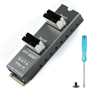 M.2 M Key to Dual SFF-8087 8-Port SATA 6Gbps HDD Expansion Card in Saudi Arabia