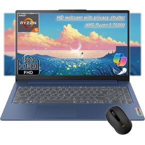 Lenovo IdeaPad Slim3 15.6" FHD Laptop, AMD Ryzen5 7520U, 8GB RAM, 512GB SSD in Saudi Arabia