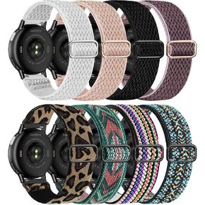 8 Pack Elastic Watch Band Compatible with Garmin Vivoactive 6 Watch Bands/5/3/3 Music/Venu Sq 2, 20mm Sport Quick Release Replacement Strap for Garmin Forerunner 55/165/245/645 Women Men in Saudi Arabia