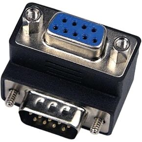 90 Degree DB9 9 Pin 232 Male to Female Serial Gender Changer Extension Cable Converter Adapter Coupler, Black in Saudi Arabia