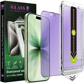 2-Pack Anti Blue Light Blocking Matte Screen Protector for iPhone 17/16 Pro (6.3-Inch),Anti-Glare,9H Tempered Glass,Full Coverage,Anti-Fingerprint,Auto Dust Removal,Bubble-Free in Kuwait
