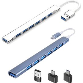 7 منافذ USB C إلى USB Hub، 7 منافذ USB 3.0 Hub و3 محولات in Kuwait