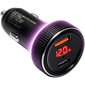 2-in-1 Car Charger with Apple Find My, 65W USB-C Dual Port, Black in Saudi Arabia