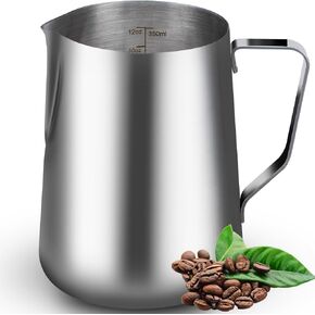 5oz Mini Milk Frothing Pitcher-Stainless Steel Steaming Jug for Espresso, Cappuccino & Coffee-Heat-Resistant, Dripless Spout, Measurement Scale, Dishwasher Safe (150ml/5oz) in Saudi Arabia