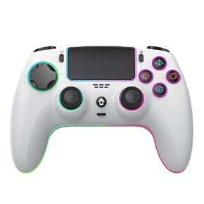 وحدة تحكم لاسلكية متوافقة مع PS-5/Pro/PC/MAC/iOS/Android10/Steam Deck، لوحة ألعاب مزودة بإضاءة RGB بـ 7 ألوان/اهتزاز مزدوج/Turbo/قابل للبرمجة/مقبس سماعة الرأس/مستشعر جيروسكوبي 6 محاور/بطارية 1500 مللي أمبير في الساعة in Kuwait
