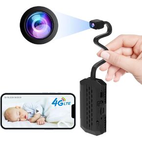 Goose-Neck 4G LTE Cellular Security Spy Camera(No Need Wifi)4KHD with Video Recording Live Feed,60-Day Long Battery Life,Magnetic Mount,170° wide-angle,No WiFi Or Mains Power Required for Outdoor Use in Saudi Arabia