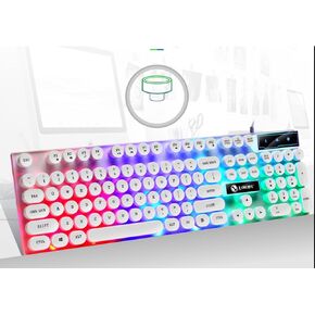 Pissente Wired Keyboard Mouse Combo, Retro Punk Round Keycaps (White Punk in Saudi Arabia