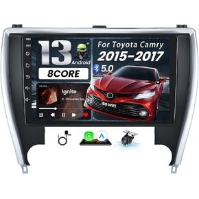 راديو سيارة 8 Core لسيارة Toyota Camry Radio 2015 2016 2017: Android 13 Stereo CarPlay/Android Auto 10 بوصة 1280 * 800 IPS شاشة لمس GPS 5GWiFi Bluetooth5.0 FM 36EQ SWC كاميرا احتياطية سبليتسكرين in Kuwait