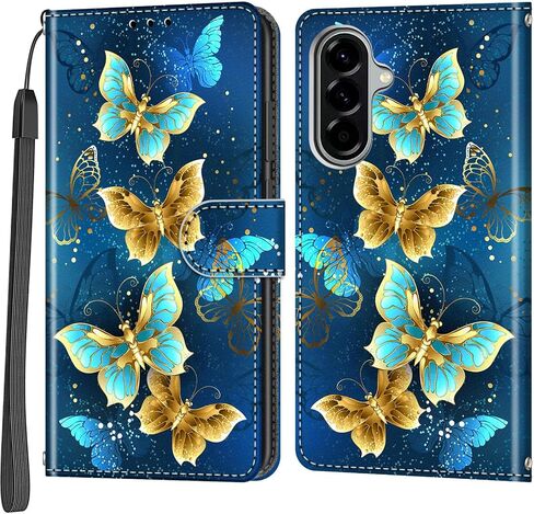 Case Wallet for Samsung Galaxy A57 5G, Blue Flower in Saudi Arabia